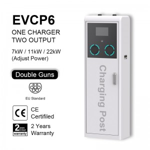 EVCP6: Commercial EV Charger with Dual Ports and Custom Logo