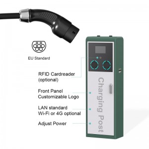 EVCP6: Commercial EV Charger with Dual Ports and Custom Logo